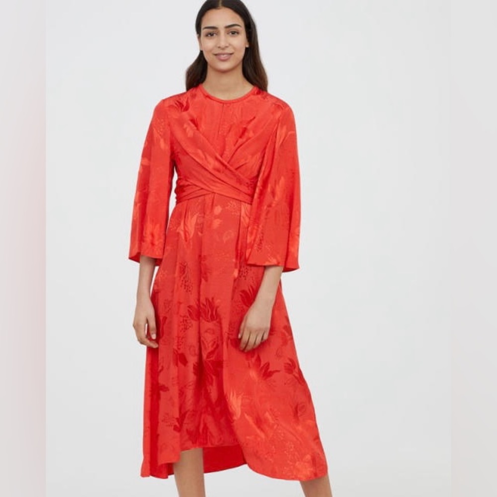 COPY - h&m jacquard midi dress